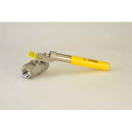 Chicago Valves And Controls 1", Spring Return 2 Piece SS Standard Port Ball Valve with FNPT Ends 2466RSR010